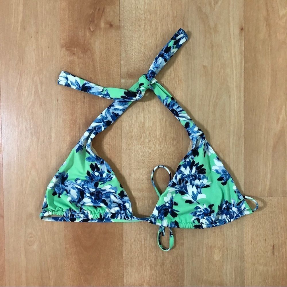J. Crew Floral Triangle Halter Bikini Top size XS